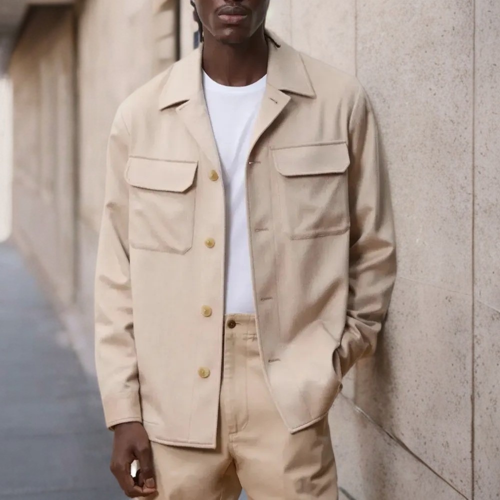 Todd Snyder Men's Cashmere Oatmeal Shirt Jacket Sz L NWT $1398 - Picture 2 of 7